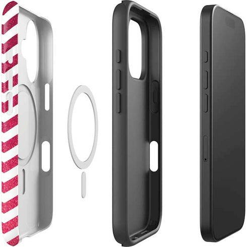 Pink Chevron iPhone 16 Magsafe Impact Case