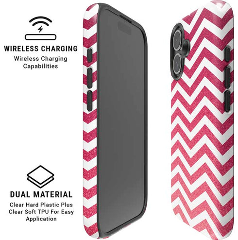 Pink Chevron iPhone 16 Magsafe Impact Case