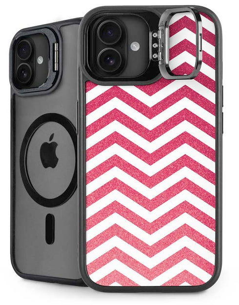 Pink Chevron iPhone 16 Plus Kickstand Case
