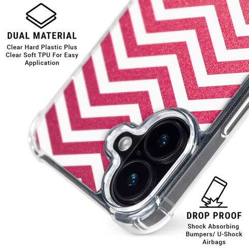 Pink Chevron iPhone 16 Plus MagSafe Case