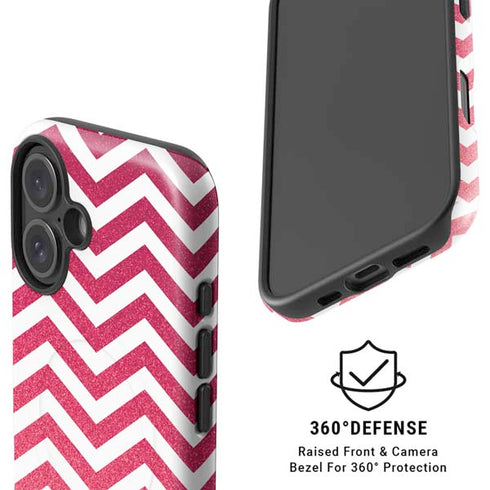 Pink Chevron iPhone 16 Plus Magsafe Impact Case