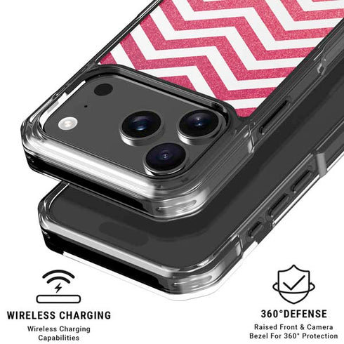 Pink Chevron iPhone 18 Pro Clear Case