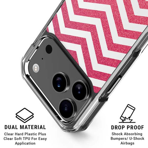 Pink Chevron iPhone 18 Pro Clear Case