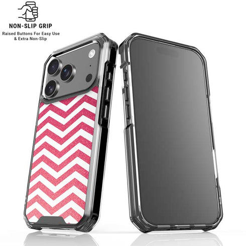 Pink Chevron iPhone 18 Pro Clear Case