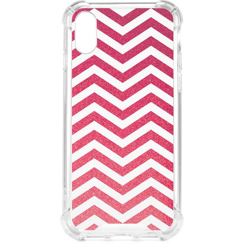 Pink Chevron iPhone XS Clear Case