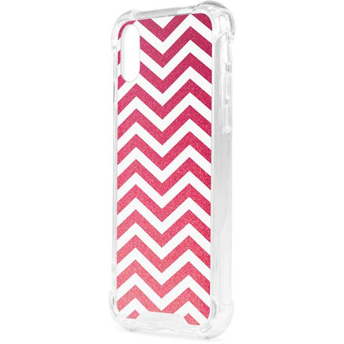 Pink Chevron iPhone XS Clear Case