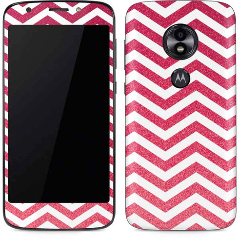 Pink Chevron Moto E5 Play Skin