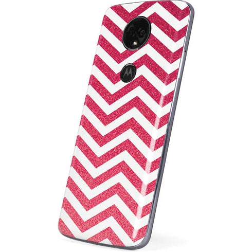 Pink Chevron Moto E5 Plus Skin