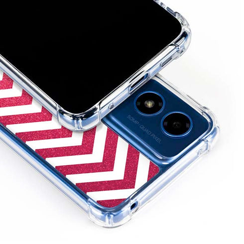 Pink Chevron Moto G 5G (2024) Clear Case