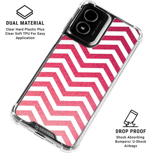 Pink Chevron Moto G Power 5G (2024) Clear Case