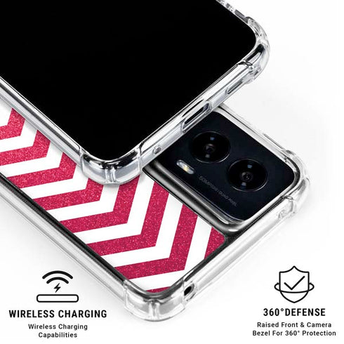 Pink Chevron Moto G Power 5G (2024) Clear Case