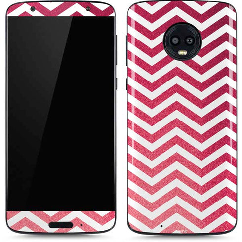 Pink Chevron Moto G6 Skin