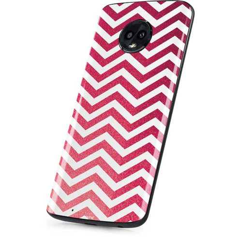 Pink Chevron Moto G6 Skin
