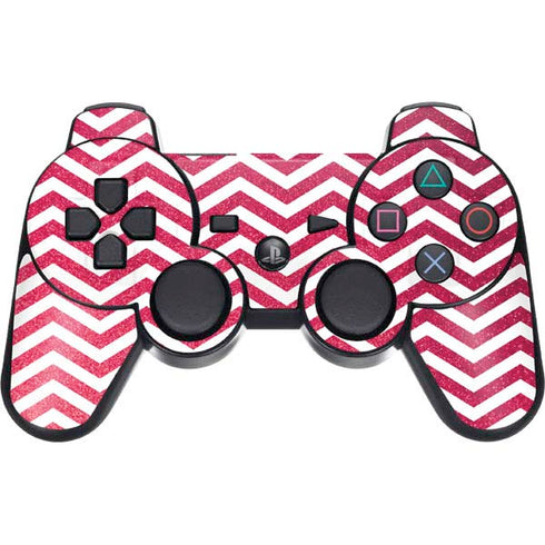 Pink Chevron PS3 Dual Shock wireless controller Skin