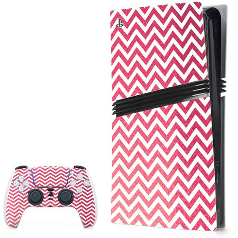 Pink Chevron PS5 Pro Bundle Skin