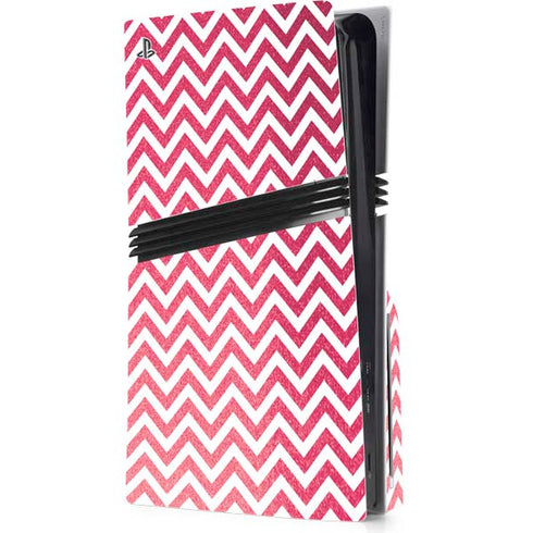 Pink Chevron PS5 Pro Disk Console Skin
