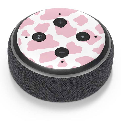 Pink Cow Print Amazon Echo Dot Skin