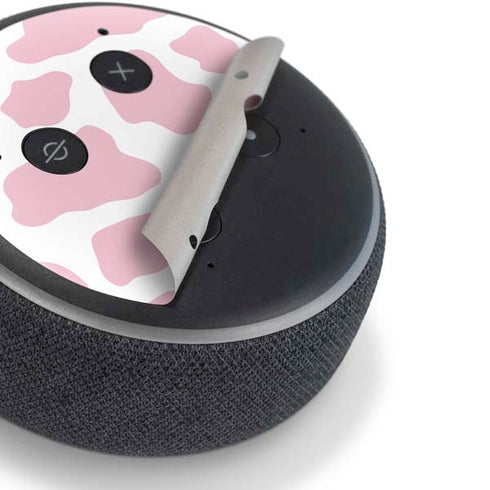 Pink Cow Print Amazon Echo Dot Skin