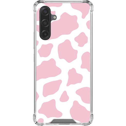 Pink Cow Print Galaxy A17 Clear Case
