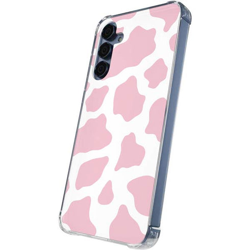 Pink Cow Print Galaxy A55 5G Clear Case