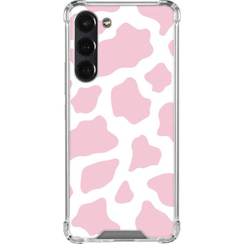 Pink Cow Print Galaxy S24 FE Clear Case