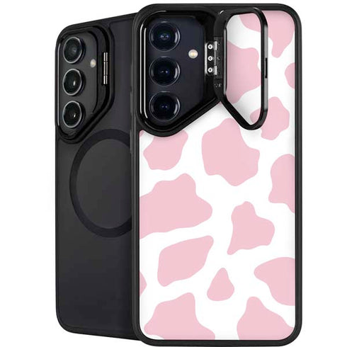 Pink Cow Print Galaxy S25 Kickstand Case