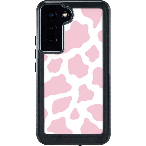 Pink Cow Print Galaxy S24 Plus Waterproof Case