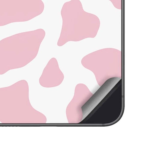 Pink Cow Print Galaxy S25 Skin