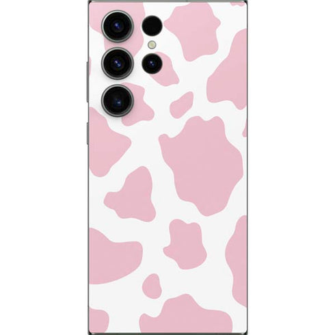 Pink Cow Print Galaxy S25 Ultra Skin