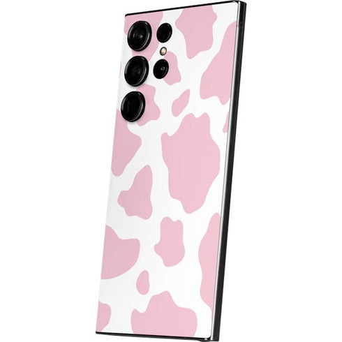 Pink Cow Print Galaxy S24 Ultra Skin