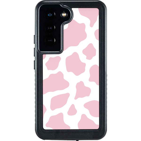 Pink Cow Print Galaxy S24 Waterproof Case