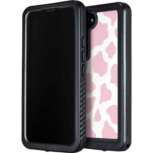 Pink Cow Print Galaxy S24 Waterproof Case