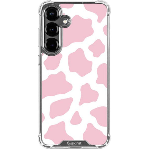 Pink Cow Print Galaxy S26 Plus Clear Case
