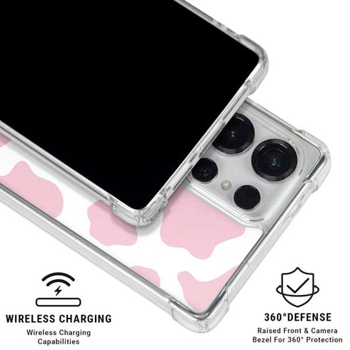 Pink Cow Print Galaxy S26 Ultra Clear Case