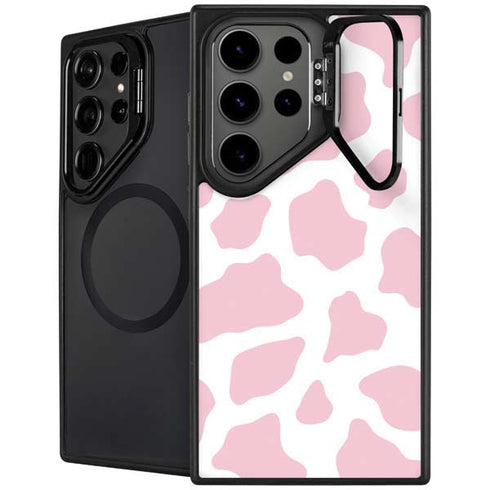 Pink Cow Print Galaxy S26 Ultra Kickstand Case
