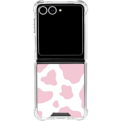 Pink Cow Print Galaxy Z Flip7 Clear Case