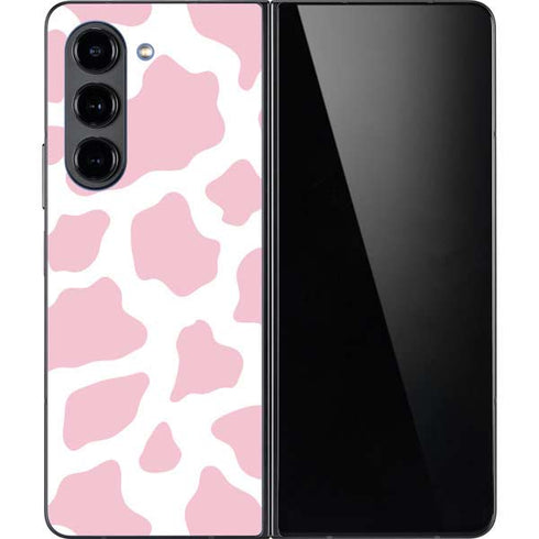 Pink Cow Print Galaxy Z Fold5 5G Skin