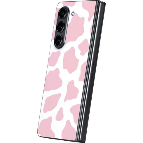 Pink Cow Print Galaxy Z Fold5 5G Skin
