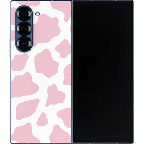 Pink Cow Print Galaxy Z Fold6 Skin
