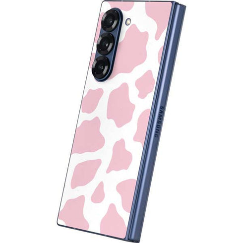 Pink Cow Print Galaxy Z Fold6 Skin
