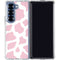 Pink Cow Print Galaxy Z Fold7 Clear Case