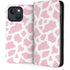 Pink Cow Print iPhone 15 Folio Case