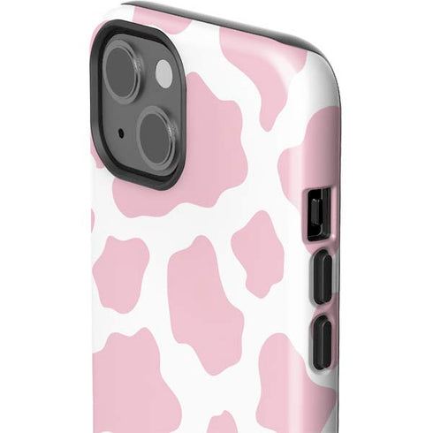 Pink Cow Print iPhone 15 Impact Case