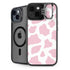 Pink Cow Print iPhone 15 Plus Kickstand Case