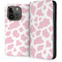 Pink Cow Print iPhone 15 Pro Folio Case