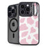 Pink Cow Print iPhone 15 Pro Max Kickstand Case