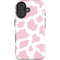 Pink Cow Print iPhone 16 Impact Case
