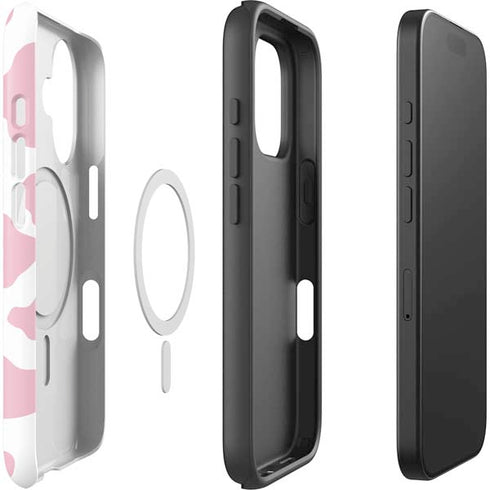 Pink Cow Print iPhone 16 Magsafe Impact Case
