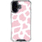 Pink Cow Print iPhone 16 Plus Clear Case