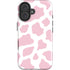 Pink Cow Print iPhone 16 Plus Impact Case